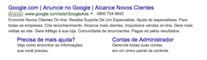 Anúncios patrocinados no Google possuem a identificação "Anúncio".